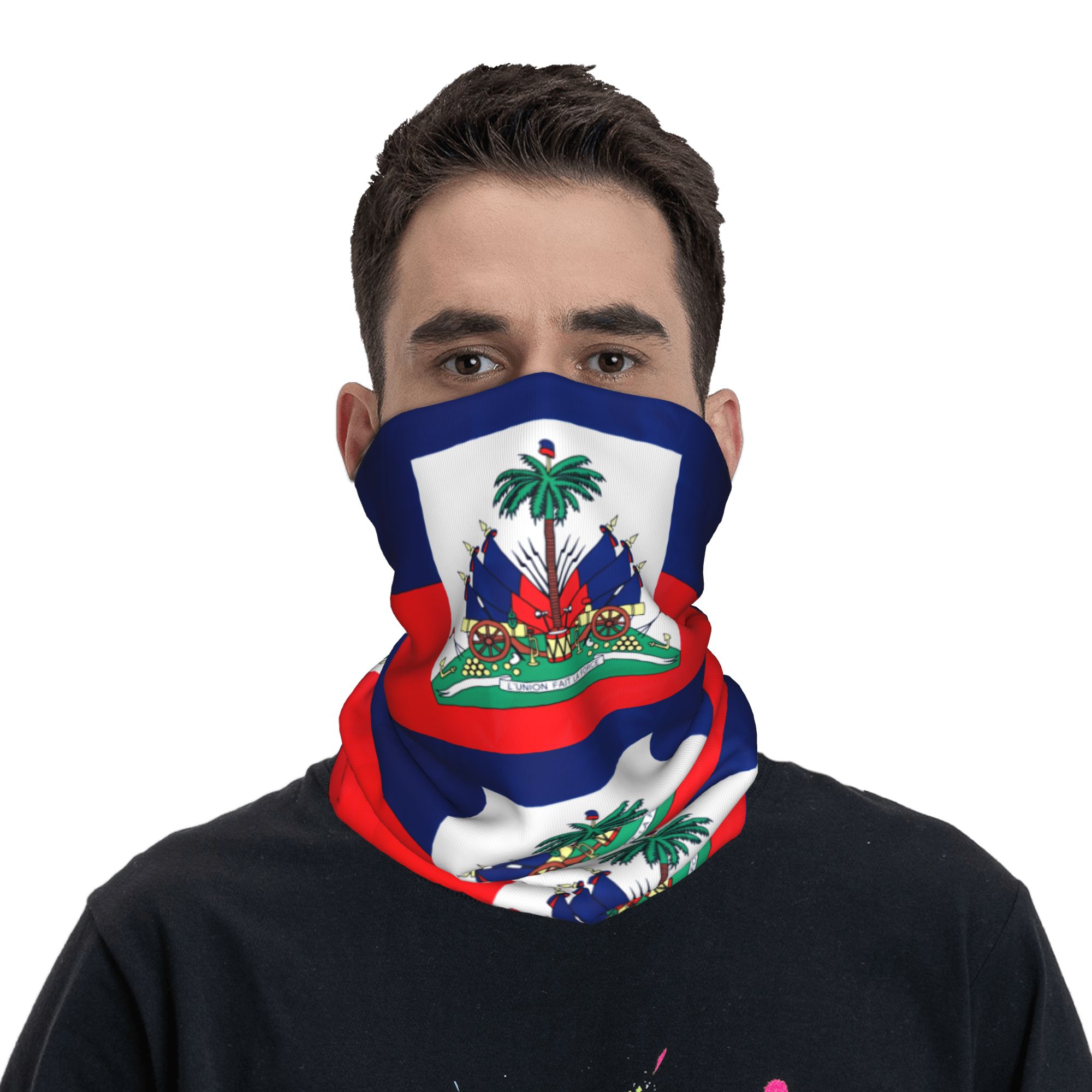 Outdoor Hunting Prints - Outdoor sport balaclava Haïtiaanse vlag fietsmasker
